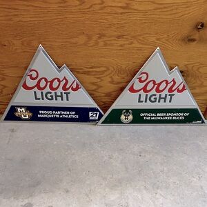 Coors Light Tin Wall Tackers MKE Bucks and Marquette